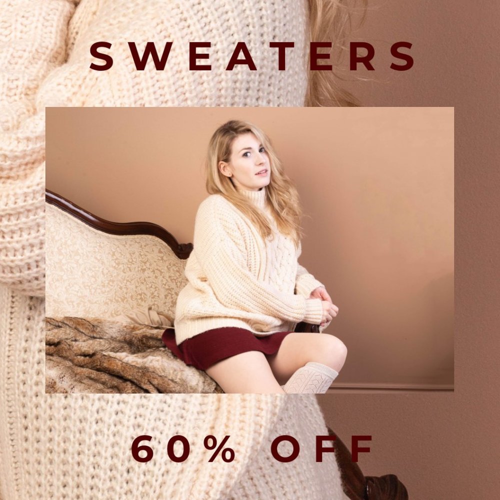 SWEATERS 60% OFF